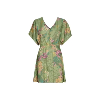 ROXY Short Sleeved Dress Women's Green
