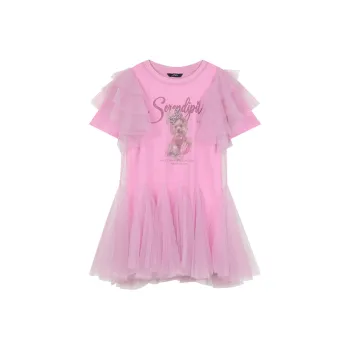 ELF SACK Short-Sleeved Dresses Women's Cute Pink