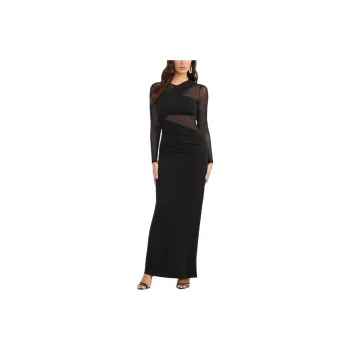 GUESS Marciano Black Starstruck Gown Long-Sleeved Dresses Women's Black