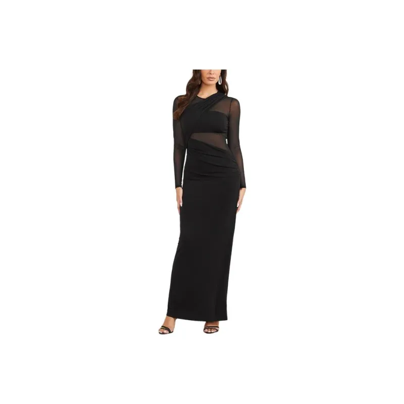 GUESS Marciano Black Starstruck Gown Long-Sleeved Dresses Women's Black-0