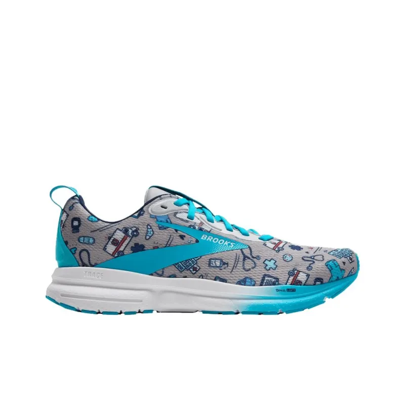 Brooks Trace 4 Low Top Running Shoes Women's Gray Blue-1