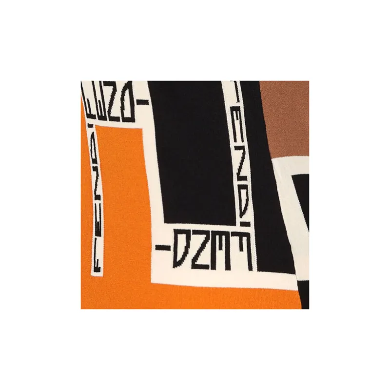 FENDI Colour block High neck Minidress-4