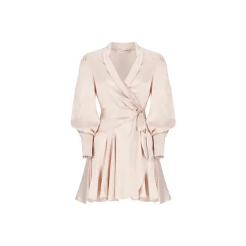 Zimmermann V Neck Wrap Mini Dress