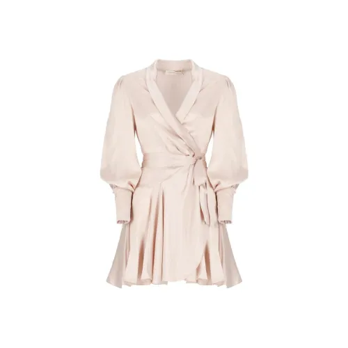 Zimmermann V Neck Wrap Mini Dress