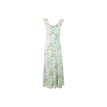 MTHE Short Sleeved Dress Women's Green Floral