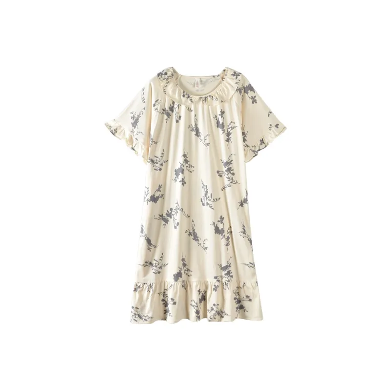 Lan Miao Short Sleeved Dress Women's Light Gray-0