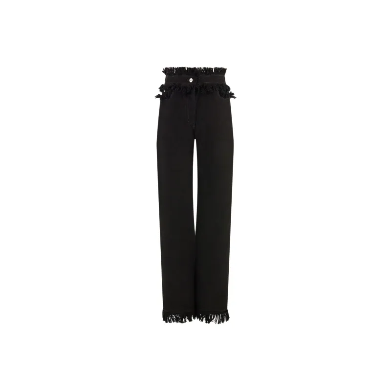 Ferragamo Fringed Straight leg Jeans-0