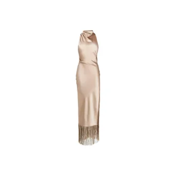 NANUSHKA High-neck Fringed Evening Dress