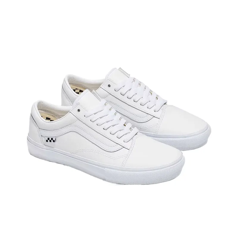 Vans Old Skool Abrasion Resistant Low Top Skateboard Shoes Unisex White-1