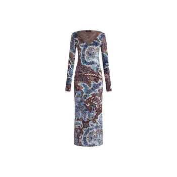 ETRO Jacquard Velvet Tulle Dress
