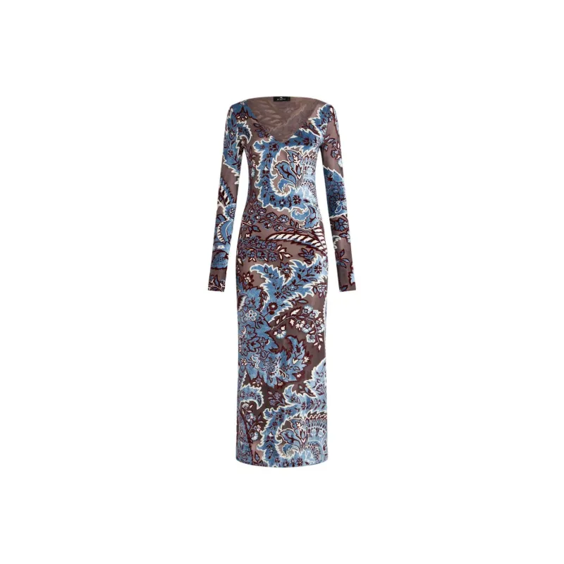 ETRO Jacquard Velvet Tulle Dress-0
