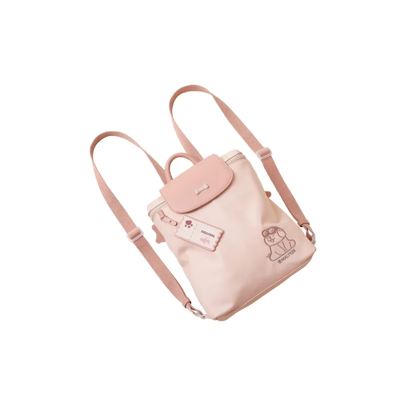 TOUTOU Maltese Collaboration Fabric Backpack Regular Women's Strawberry Pink-6