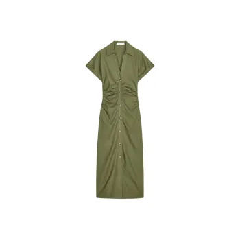 ZARA Short Sleeved Dress Women's Dark Khaki