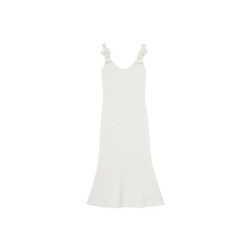Self portrait Sleeveless Dress Women's Pure White-0