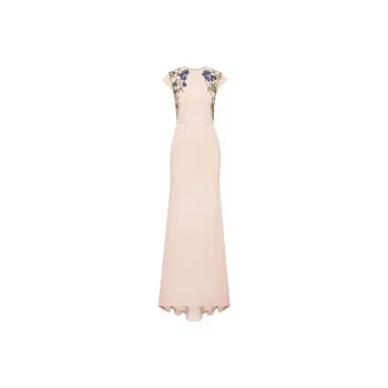 Oscar De La Renta Bead-embellished Silk Gown