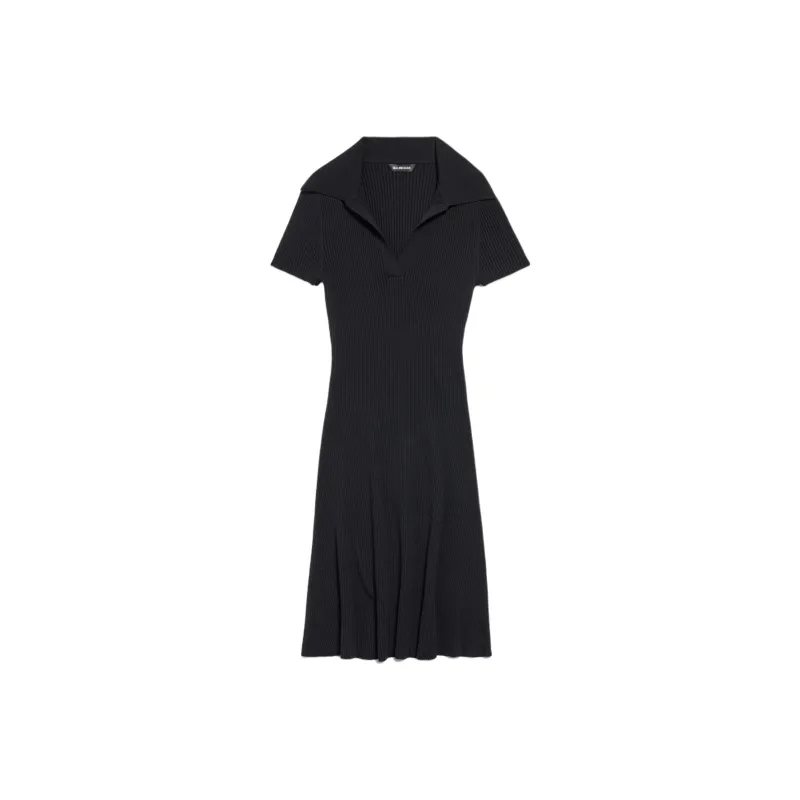 Balenciaga Short Sleeved Dress Regular Fit Women's Black-0