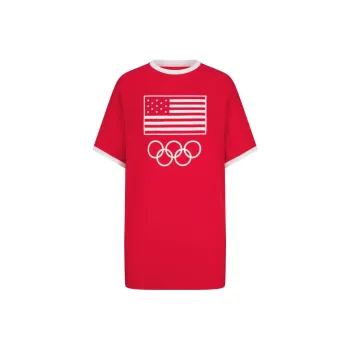 Skims USA Olympic Team Co-branded Short-Sleeved Dresses Women's RED/Red