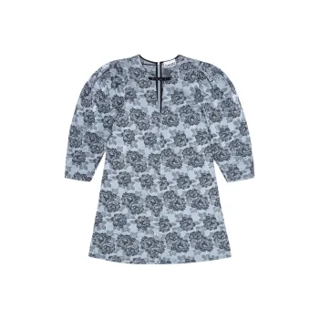 GANNI Floral Jacquard A Line Mini Dress