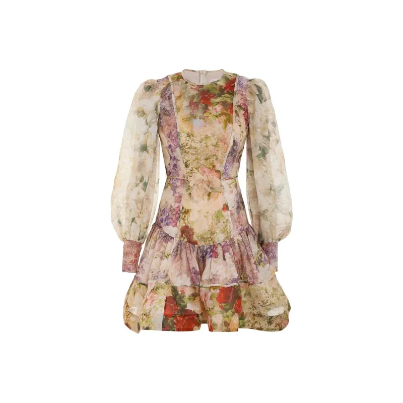 Zimmermann Sensory Flip Linen silk Minidress-0