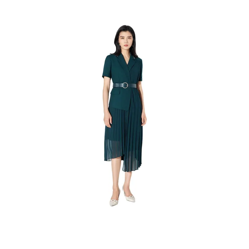 BBLLUUEE Short Sleeved Dress Women's Turquoise-0
