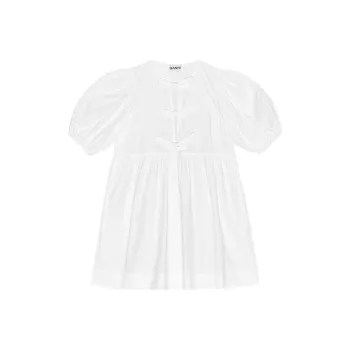 GANNI Poplin Tie String Mini Dress