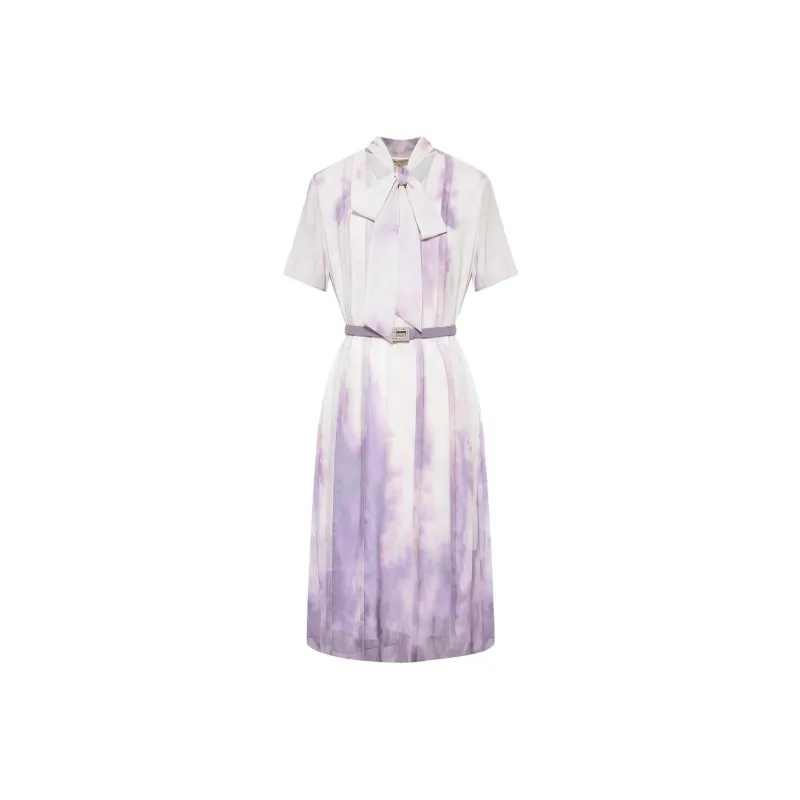 BBLLUUEE Short Sleeved Dress Women's Mist Purple-0