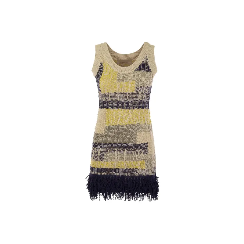 SportMax Fringed Edege Sleeveless Knitted Dress-0