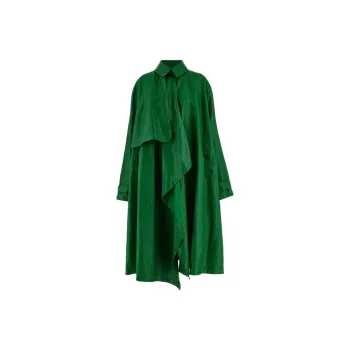 Ferragamo Asymmetric Linen Trench Coat