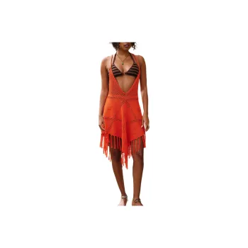 FREE PEOPLE Viola Fauxchet Mini Slip Dresses Women's Scarlet Ibis/Vermilion Juru