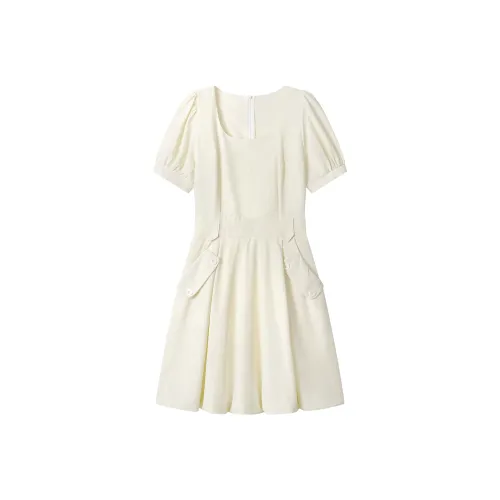MTHE Short Sleeved Dress Women's Apricot