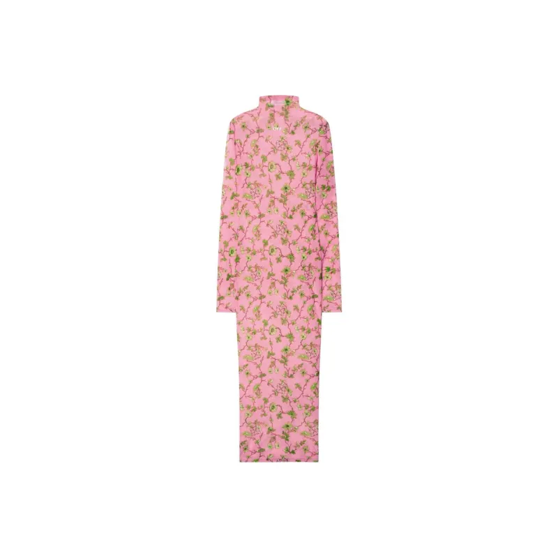 OFF WHITE Ramage Tulle Maxi Dress-0