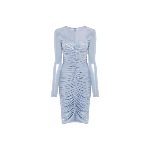 NORMA KAMALI V Neck Shirred Front Dress