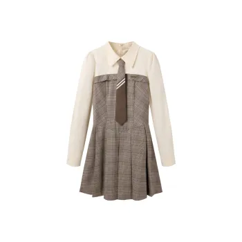LEDIN Long Sleeved Dress Women's Hard Wheat