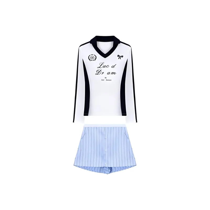 Mlpstudio Casual Suit Women's Blue White-0