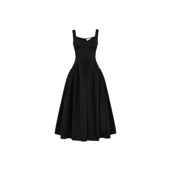 Alexander McQueen Sweetheart Neck Corset Midi Dress