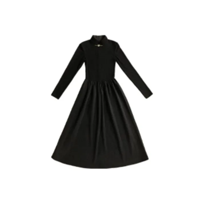 Anytime Long Sleeved Dresses Women's Black-0