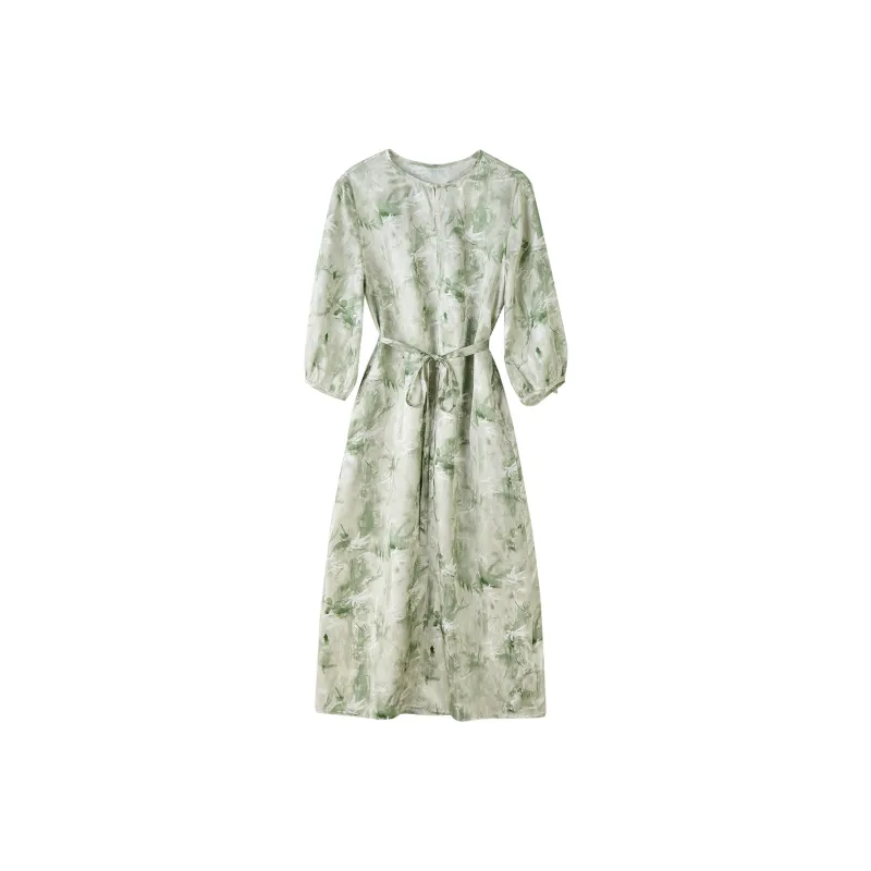 To The West Short Sleeved Dress Women's Green-0