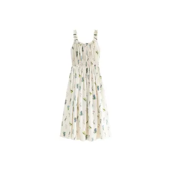 HDFULERN Sleeveless Dress Women's Midsummer Garden