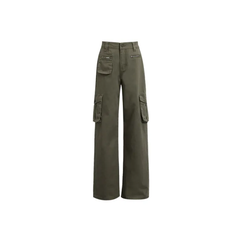 Wen Shan Cargo Pants Women's Army Green-5