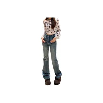 Wen Shan Jeans Women's Coastline Curve Blue