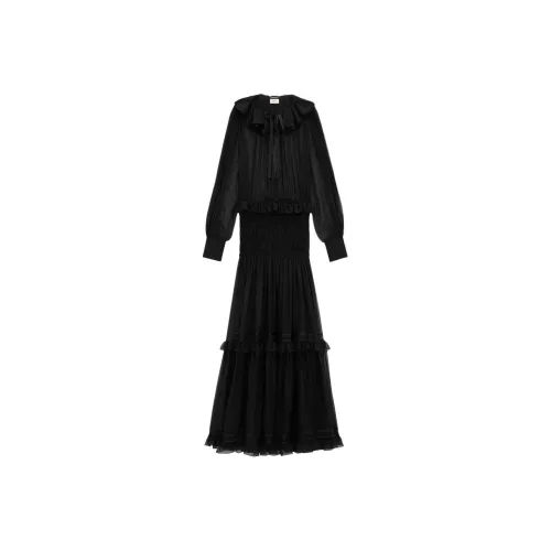 SAINT LAURENT Long Sleeved Dresses Women's Black