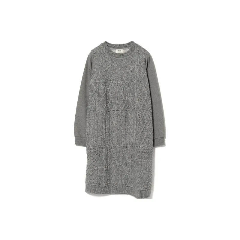 Beams Long Sleeved Dress Women's Gray-0