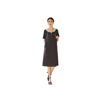 Hang Yi Court SS24 Short Sleeved Dress Women's Black