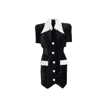 BALMAIN Tailored Velvet Minidress