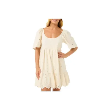 RIP CURL Short Sleeved Dress Women's Ecru