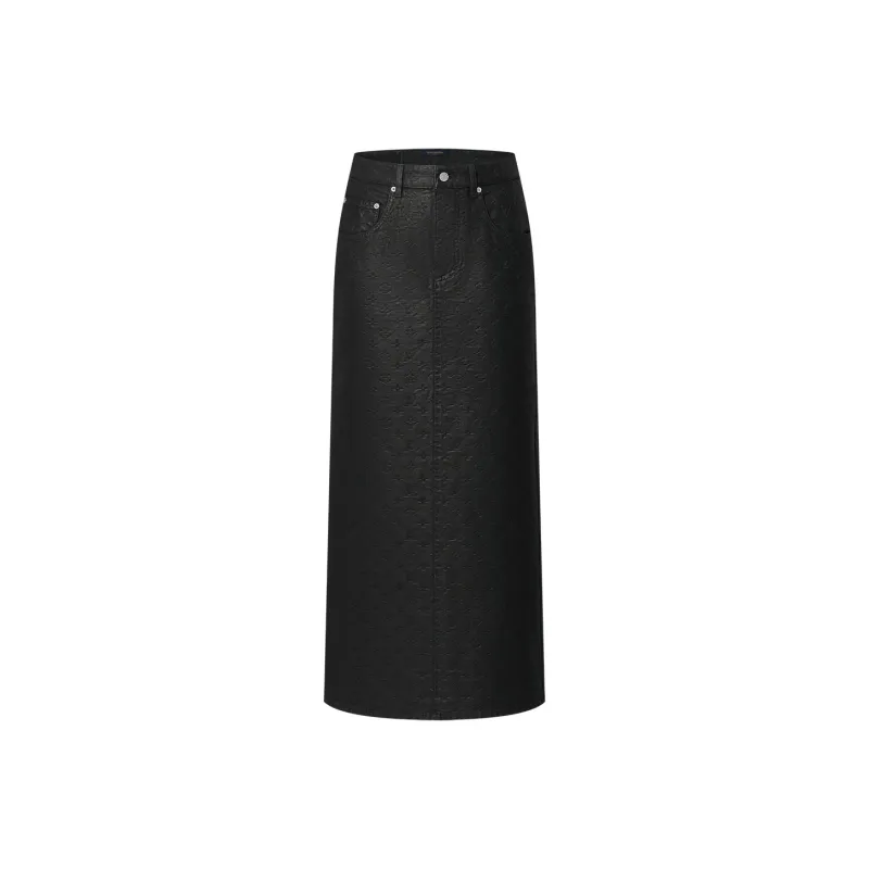 LOUIS VUITTON Monogram Jacquard Denim Skirt-0