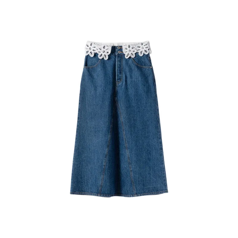 Dickies MUVEIL Collaboration Denim Long Skirts Women's-2