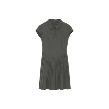 PAZZO Short Sleeved Dress Women's Stone Gray Stripes
