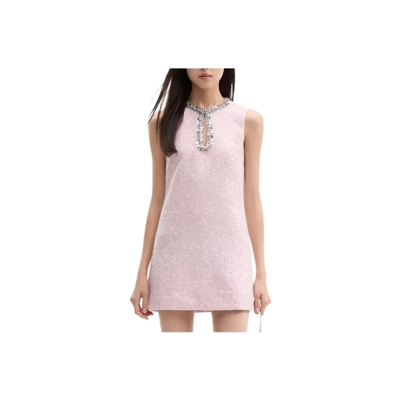 Self portrait Sleeveless Dress Women's Pink-0