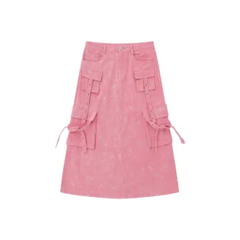 YUZHAOLIN Denim Long Skirt Unisex